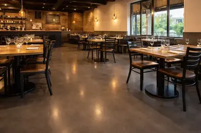 Commercial epoxy floor in a Cincinnati restaurant