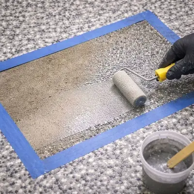 Epoxy floor repair in progress in Cincinnati