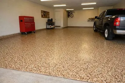 Flake epoxy garage floor in Cincinnati