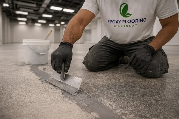 Surface preparation on commercial concrete floor