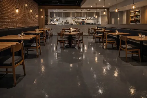 Restaurant charcoal epoxy floor in Fort Thomas, KY