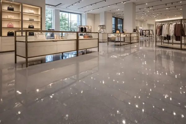Retail showroom epoxy floor in Fairfield, OH