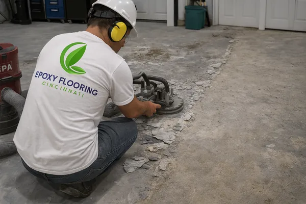 Stripping failed coating from concrete