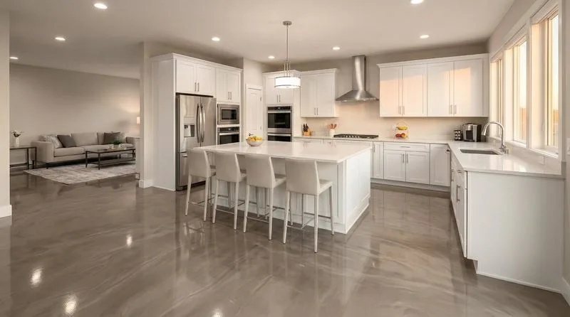 Kitchen metallic pearl epoxy floor in Florence, KY