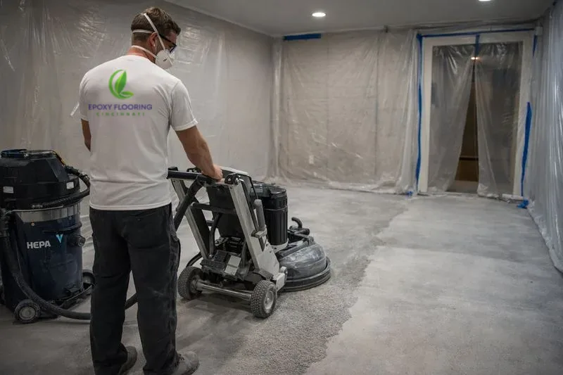 Diamond grinding concrete to prepare for epoxy coating