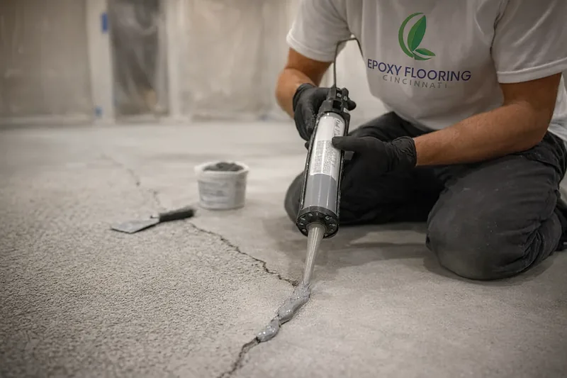 Crack and joint repair on a concrete slab