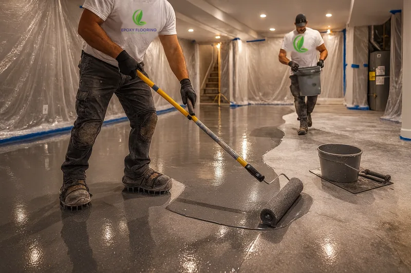 Applying epoxy coating in controlled conditions