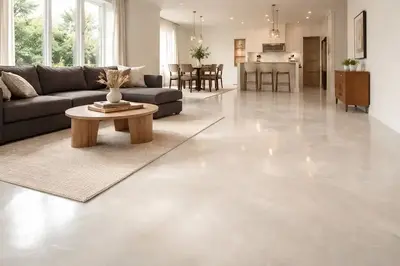 Residential metallic epoxy floor in a Cincinnati home